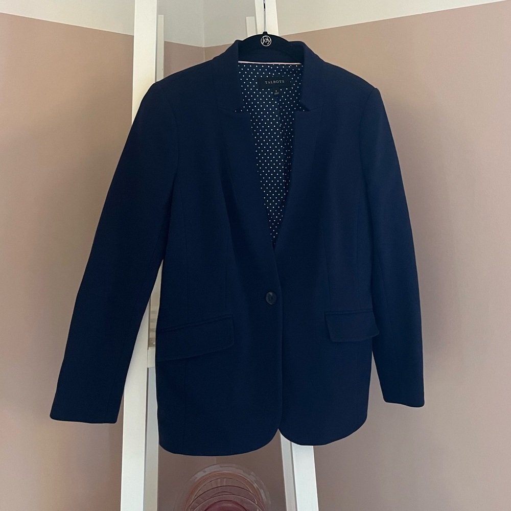 Talbots thick cotton fitted blazer
